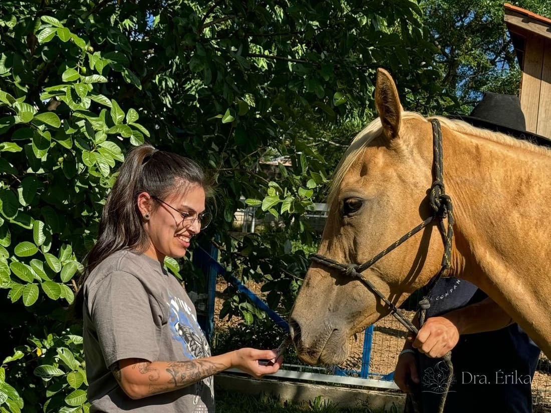 Dra. Erika em consultório veterinário